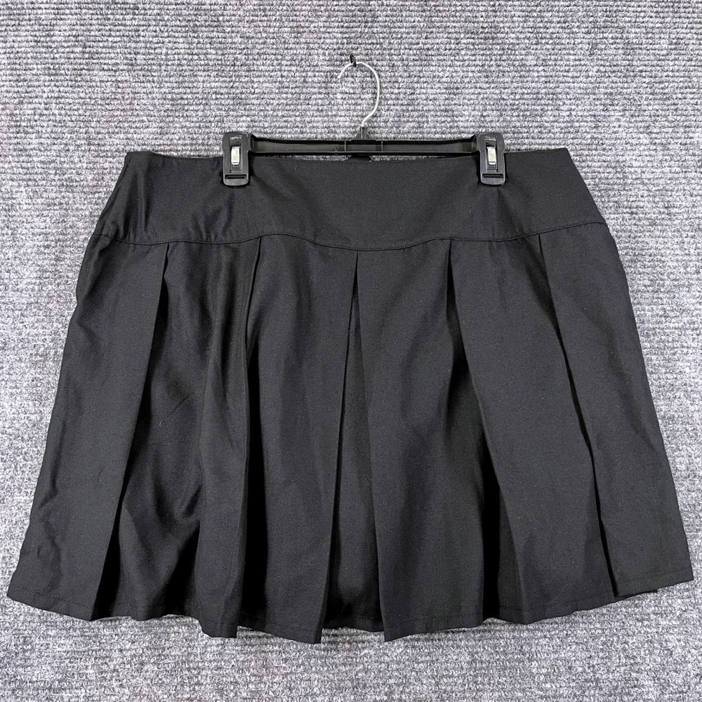 Hot Topic Sailor Skirt Womens 1 Black Pleated Anchor Button Alt Casual
